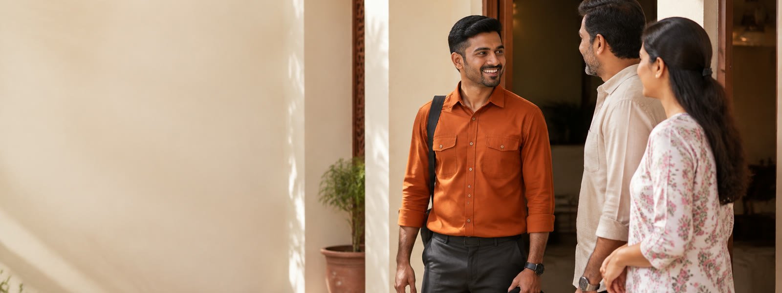 A trusted local service professional welcomed at an Indian home